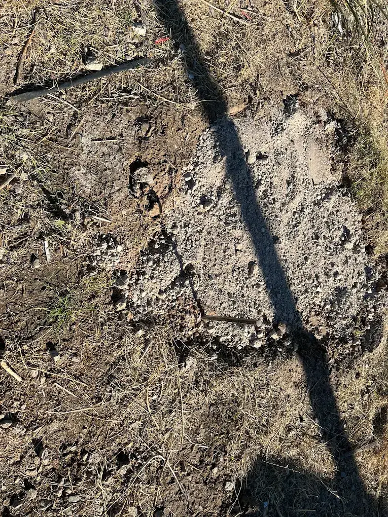 Before: dry, uneven dirt ground